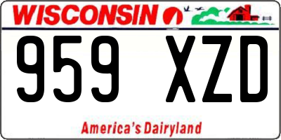 WI license plate 959XZD