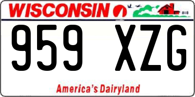 WI license plate 959XZG