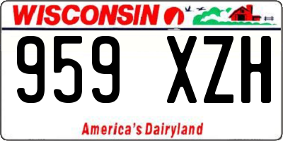 WI license plate 959XZH