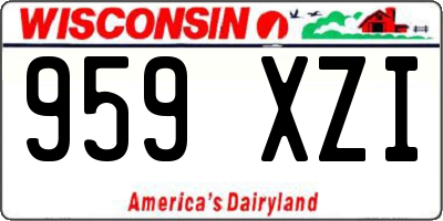 WI license plate 959XZI