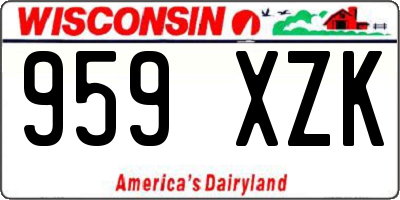 WI license plate 959XZK