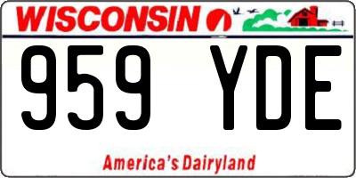 WI license plate 959YDE