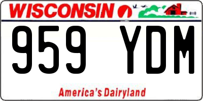 WI license plate 959YDM