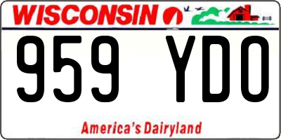 WI license plate 959YDO