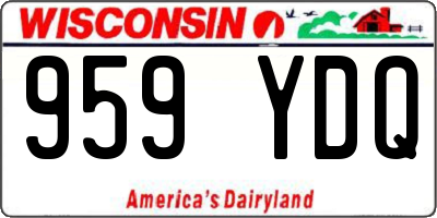 WI license plate 959YDQ