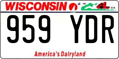 WI license plate 959YDR