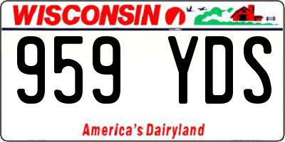 WI license plate 959YDS