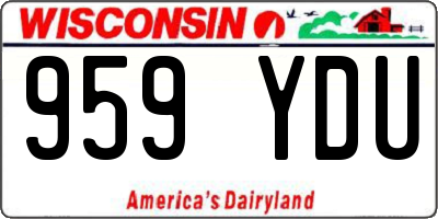 WI license plate 959YDU