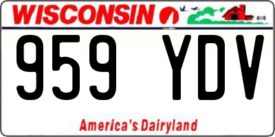 WI license plate 959YDV