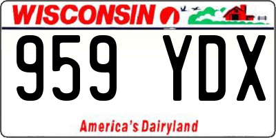 WI license plate 959YDX