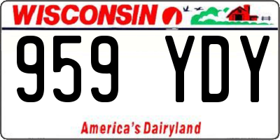 WI license plate 959YDY