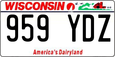 WI license plate 959YDZ