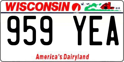 WI license plate 959YEA