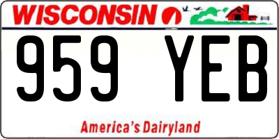 WI license plate 959YEB