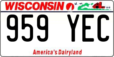 WI license plate 959YEC