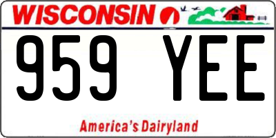 WI license plate 959YEE