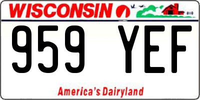 WI license plate 959YEF