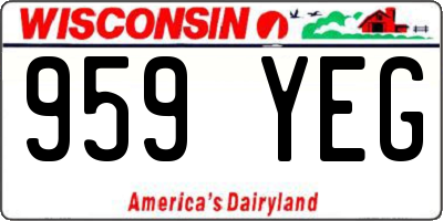 WI license plate 959YEG