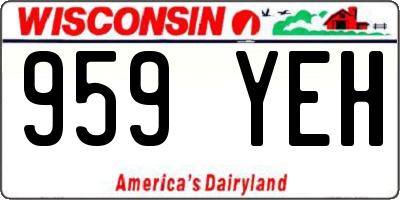 WI license plate 959YEH