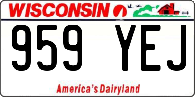 WI license plate 959YEJ