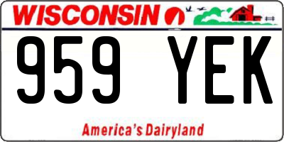 WI license plate 959YEK