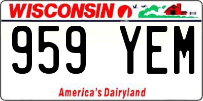 WI license plate 959YEM