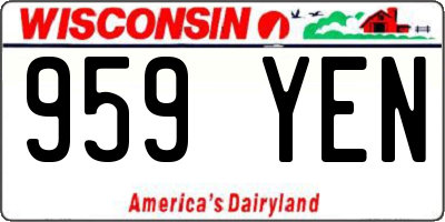 WI license plate 959YEN