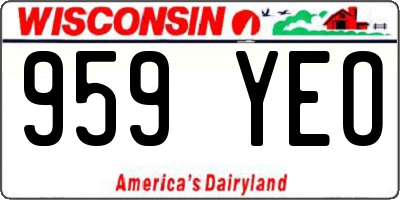 WI license plate 959YEO