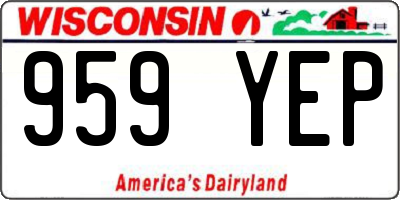 WI license plate 959YEP