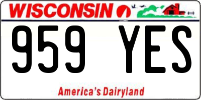 WI license plate 959YES