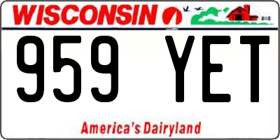 WI license plate 959YET