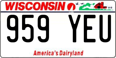 WI license plate 959YEU