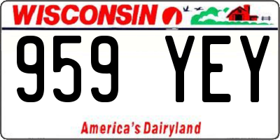 WI license plate 959YEY