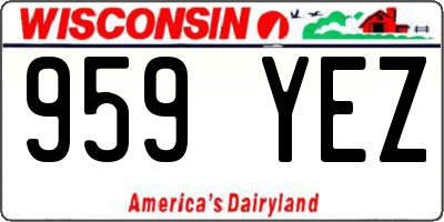 WI license plate 959YEZ
