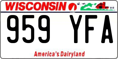 WI license plate 959YFA