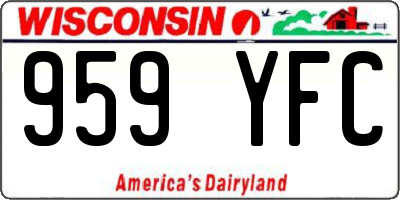 WI license plate 959YFC