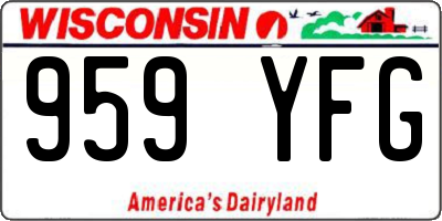 WI license plate 959YFG