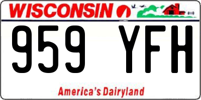 WI license plate 959YFH
