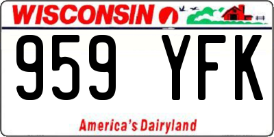 WI license plate 959YFK