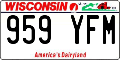 WI license plate 959YFM