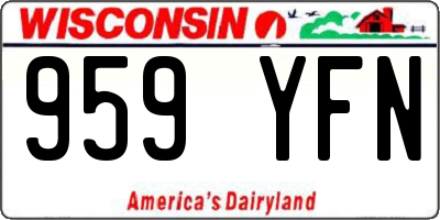 WI license plate 959YFN
