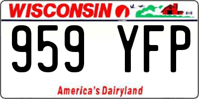 WI license plate 959YFP