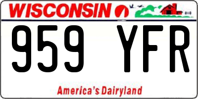 WI license plate 959YFR