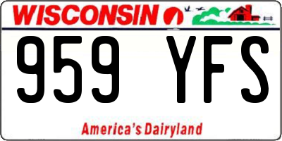 WI license plate 959YFS