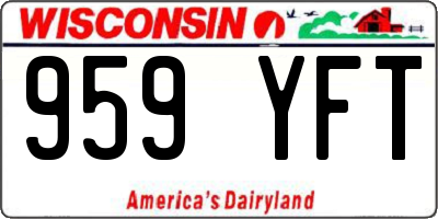 WI license plate 959YFT