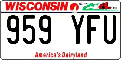 WI license plate 959YFU