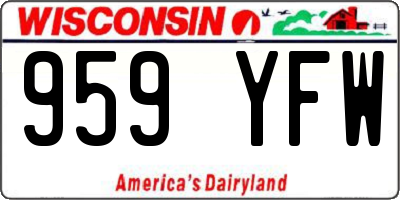 WI license plate 959YFW