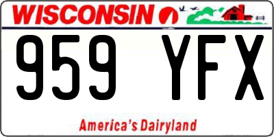 WI license plate 959YFX