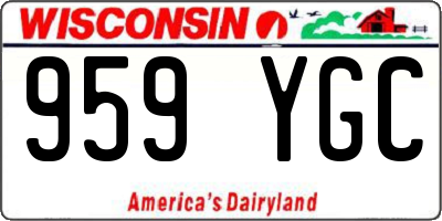 WI license plate 959YGC
