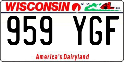 WI license plate 959YGF
